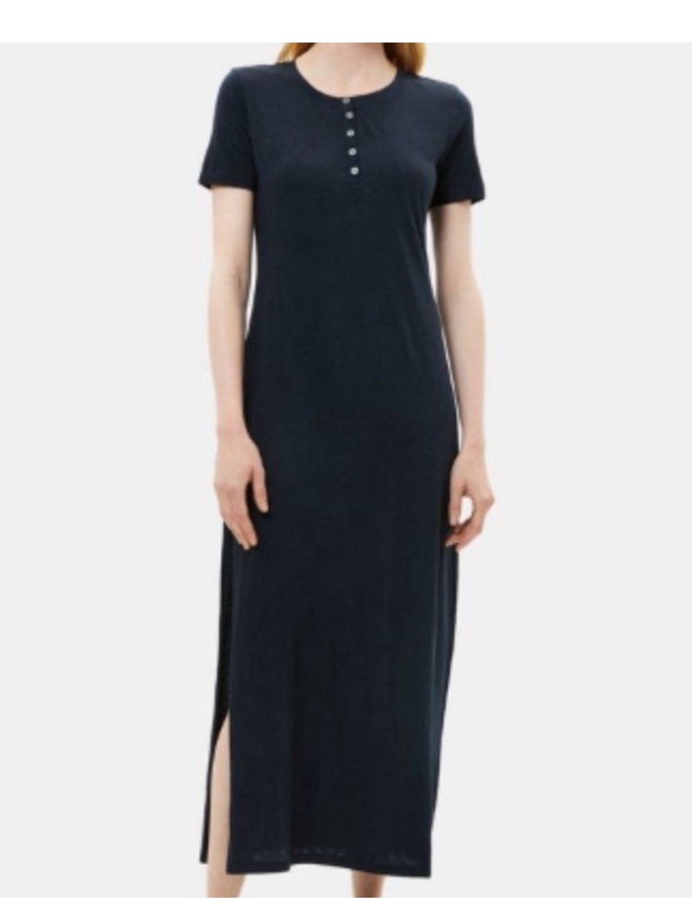 Theory Cherryal Henley Shirt Maxi Dress